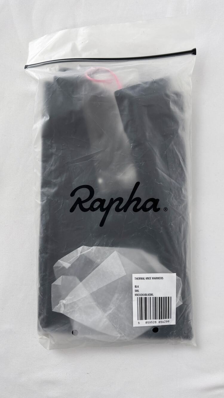 Rapha Thermal Knee Warmers Black Adult Size Small New Cycling